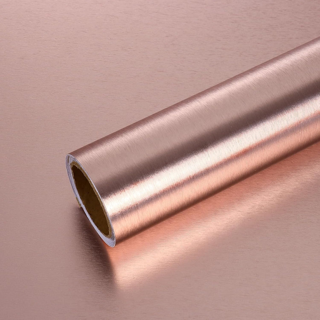 VEELIKE Rose Gold Brushed Stainless Steel Contact Paper