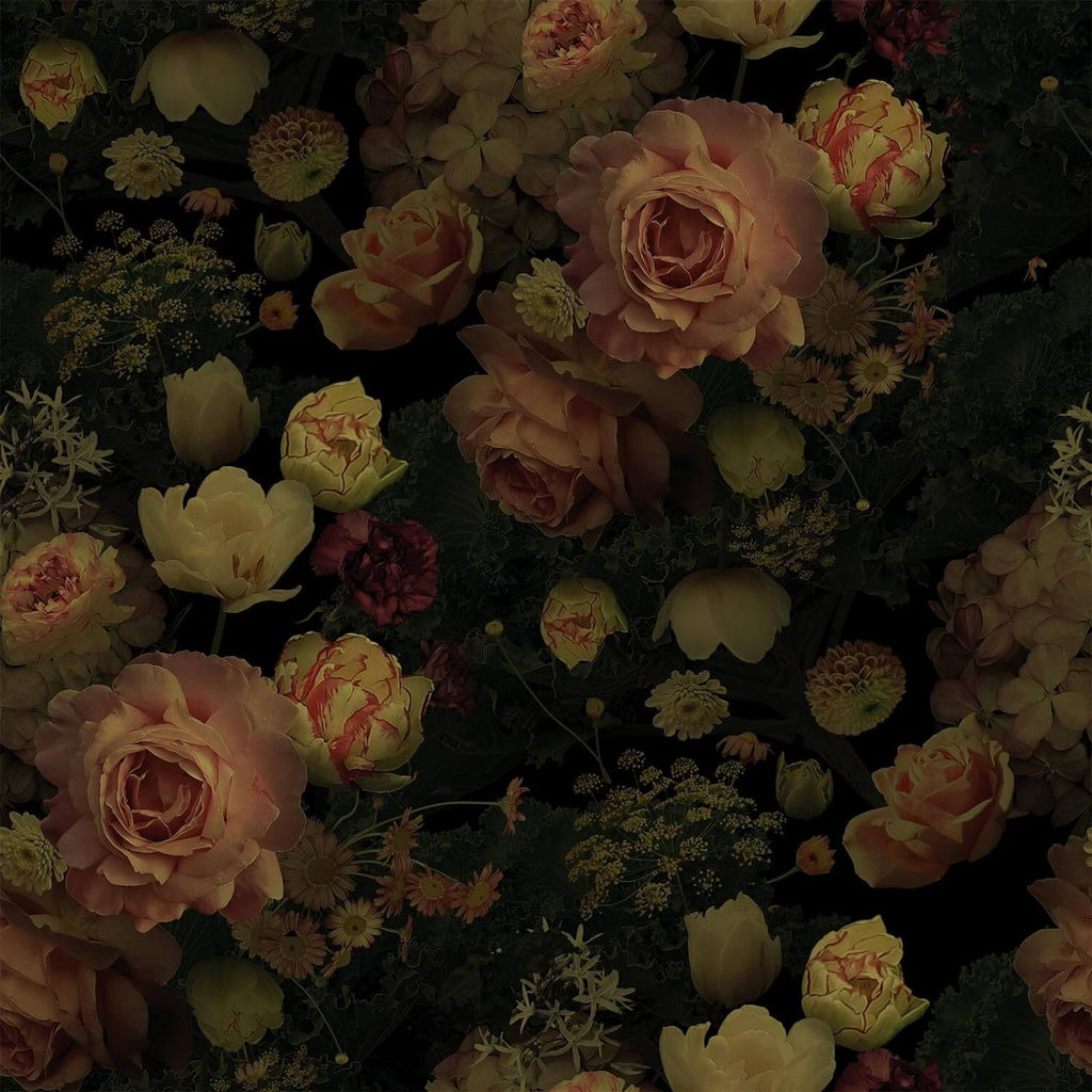 VEELIKE Dark Roses Floral Wallpaper