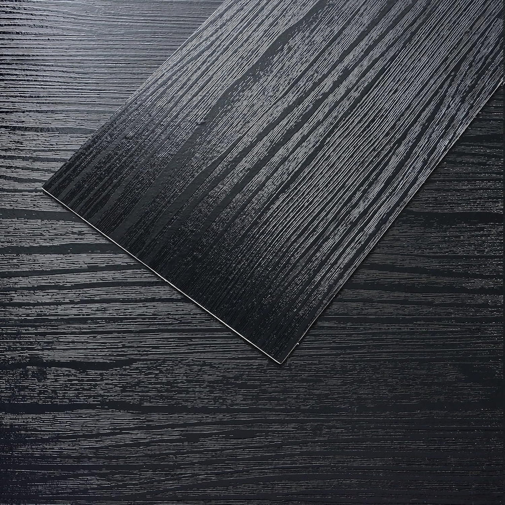 VEELIKE Black Vinyl Plank Flooring 6''x36''