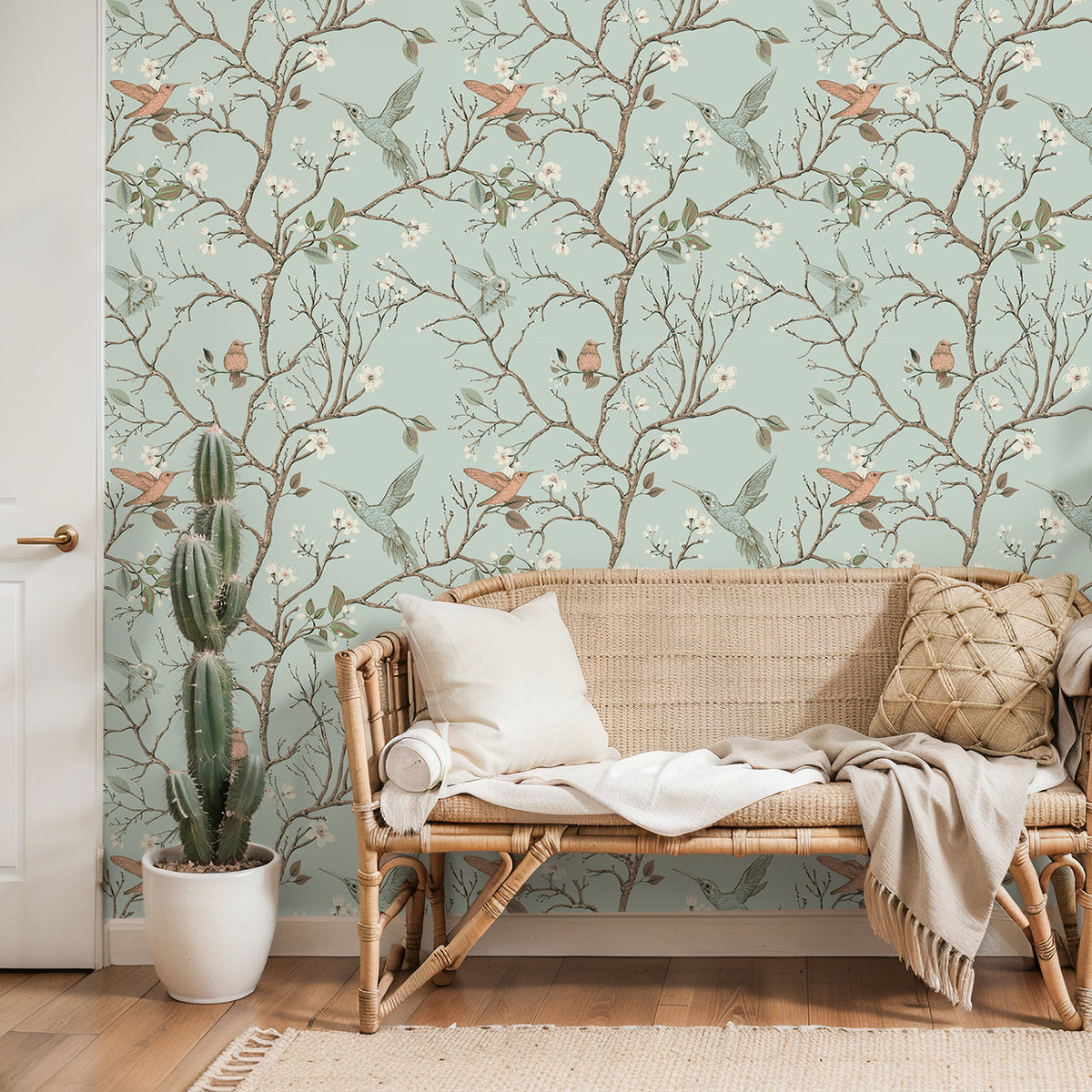 VEELIKE Green Chinoiserie Floral Peel and Stick Wallpaper – Veelike