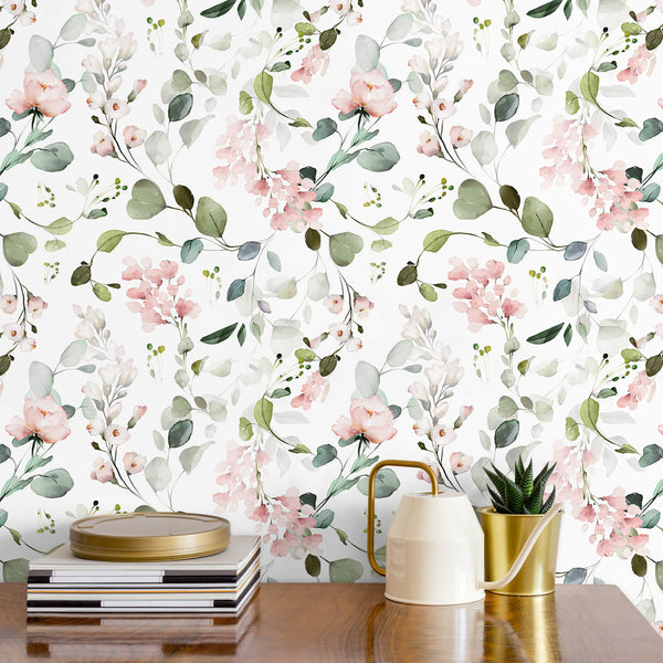     large-size-green-leaf-pink-floral-wall-paper-no-paste-required