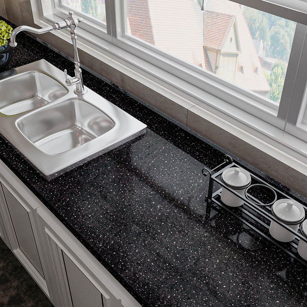     renter-friendly-black-granite-countertop-vinyl-in-kitchen