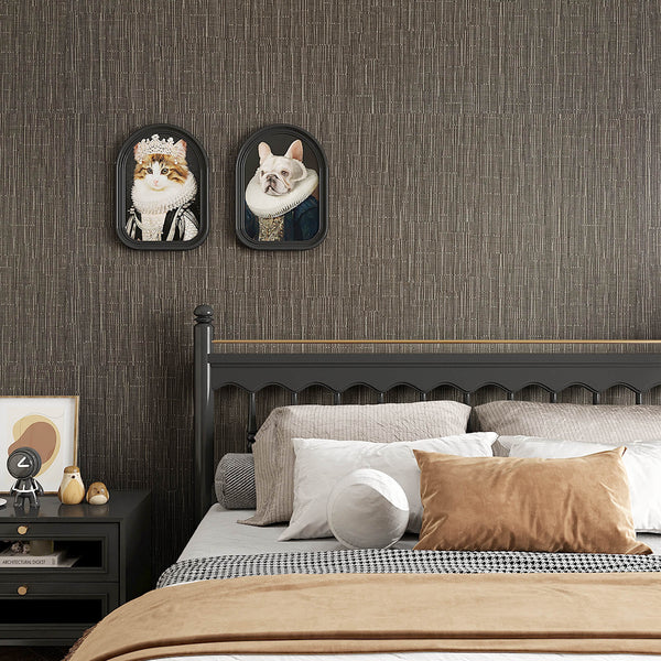 truffle-brown-grasscloth-accent-wall-paper-for-bedroom