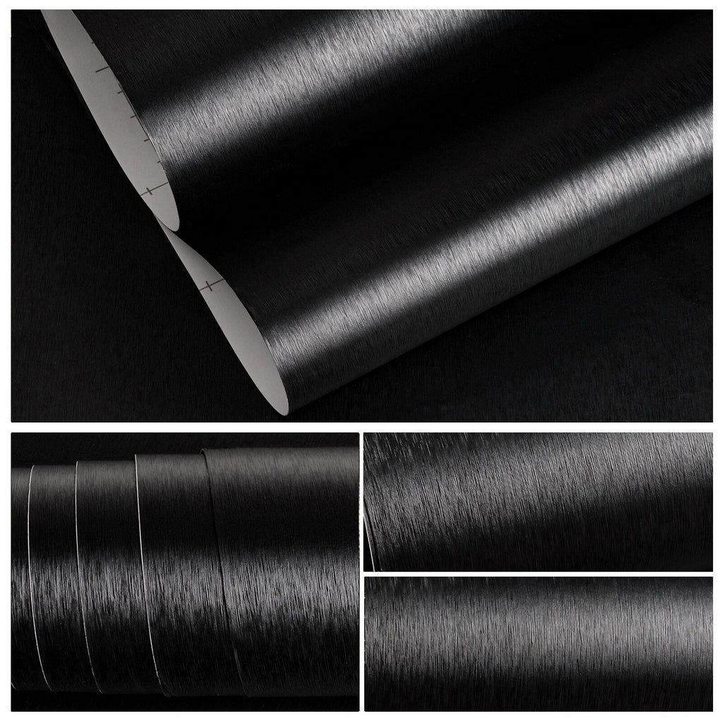    veelike-black-brushed-stainless-steel-contact-paper-roll