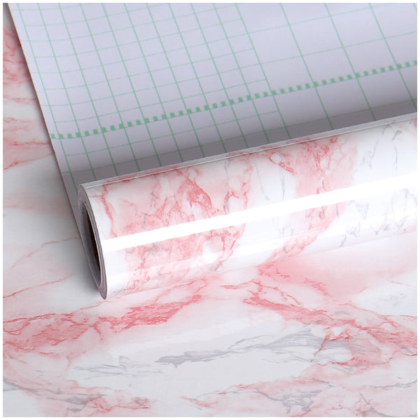 VEELIKE Pink Marble Contact Paper