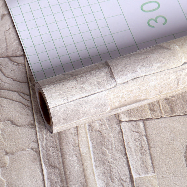VEELIKE 3D Stacked Brick Contact Paper