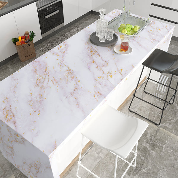 VEELIKE White Gold Marble Contact Paper