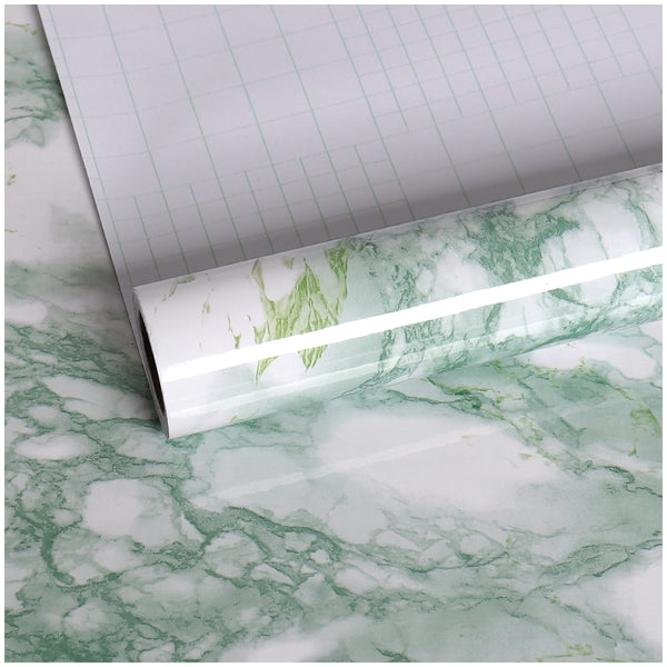 VEELIKE Green Marble Contact Paper