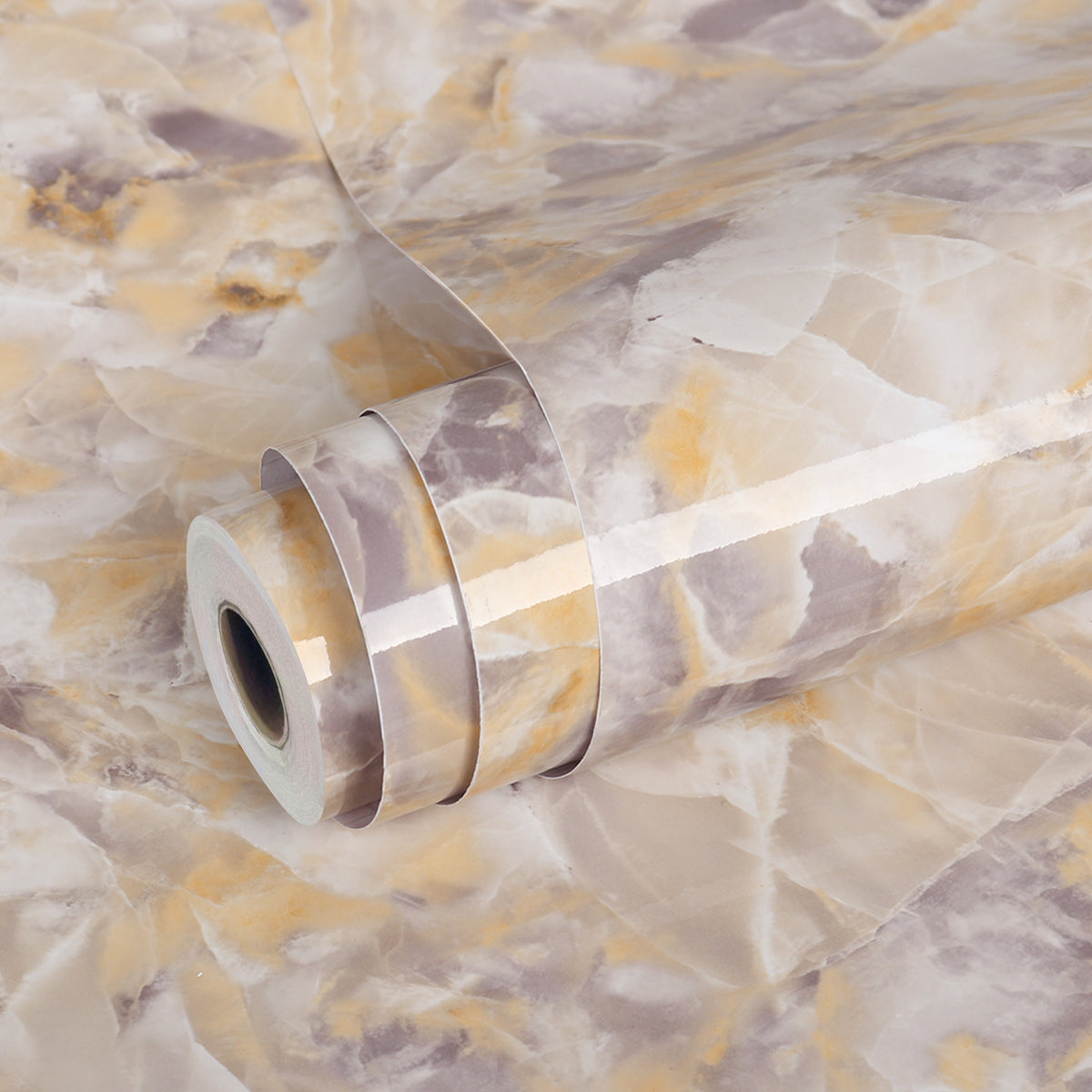 VEELIKE Glossy Beige Gold Liquid Marble Contact Paper – Veelike
