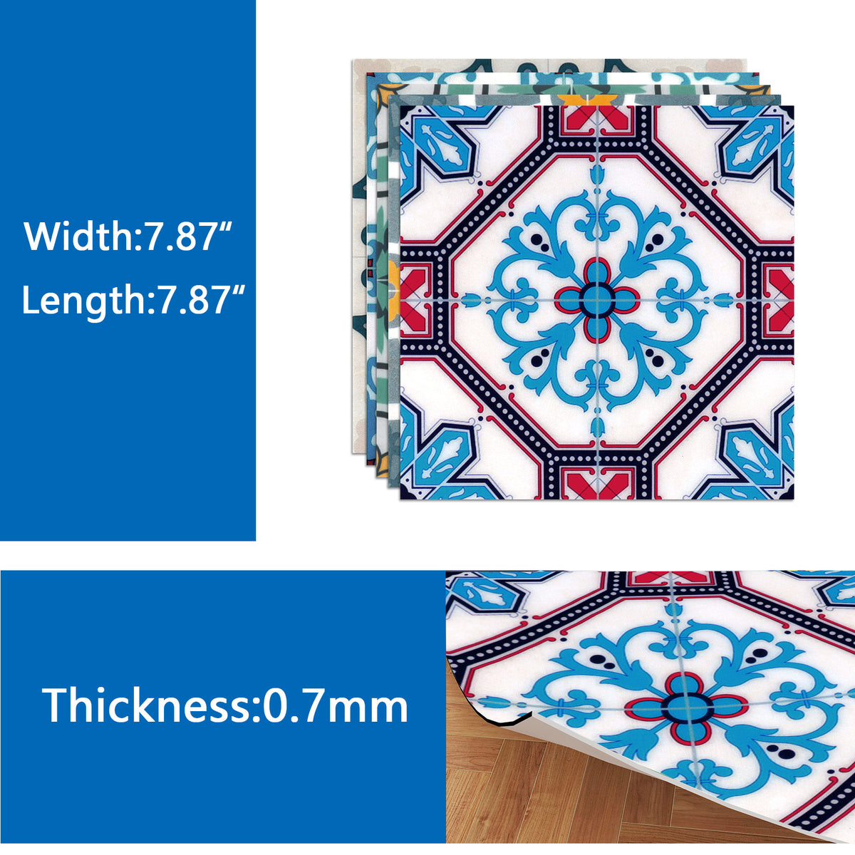 Moroccan Tiles, Floor Tile Sticker, Tile Decal, Floor Tiles