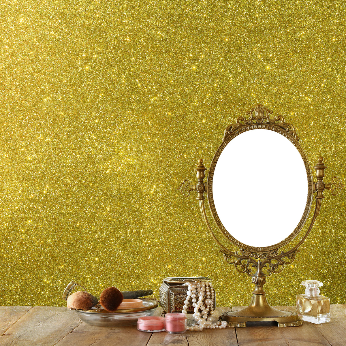 VEELIKE Gold Glitter Vinyl Roll Self Adhesive Contact Paper Sparkly  Wallpaper Stick and Peel Glittery Golden Wall Paper Cover Decorative for  Bedroom Cabinet Drawer Liner DIY 15.7''x118'' 