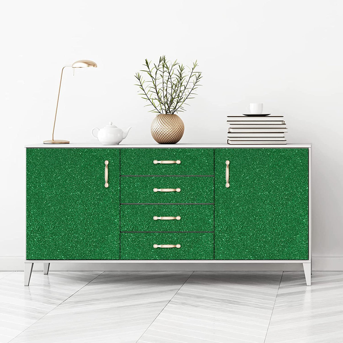 VEELIKE Green Glitter Contact Paper Veelike