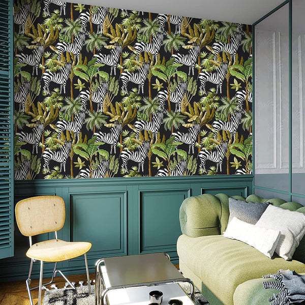 VEELIKE Banana Palm Tree Zebra Wallpaper
