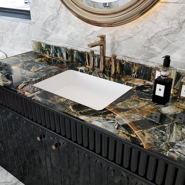 VEELIKE Glossy Slate Gold Marble Countertop Contact Paper