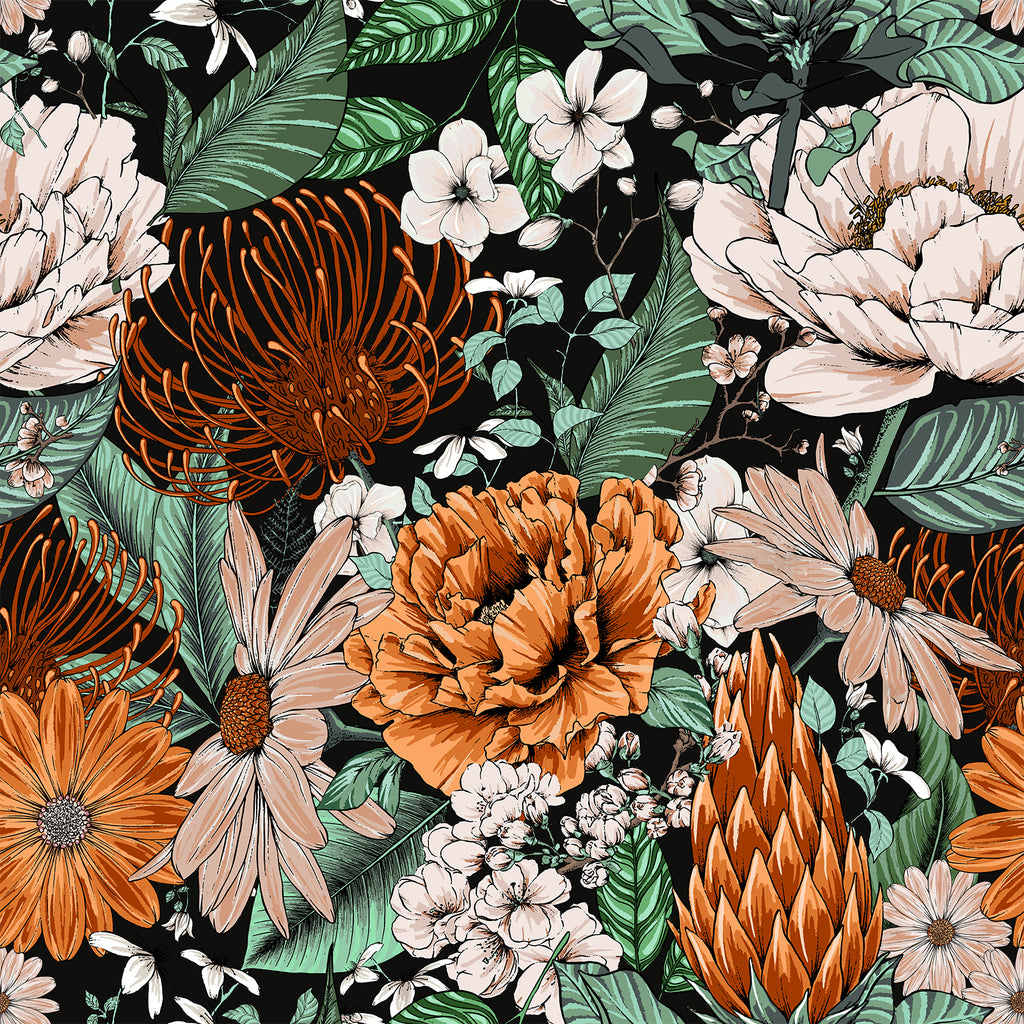 VEELIKE Vintage Daisy Peonies Floral Peel and Stick Wallpaper