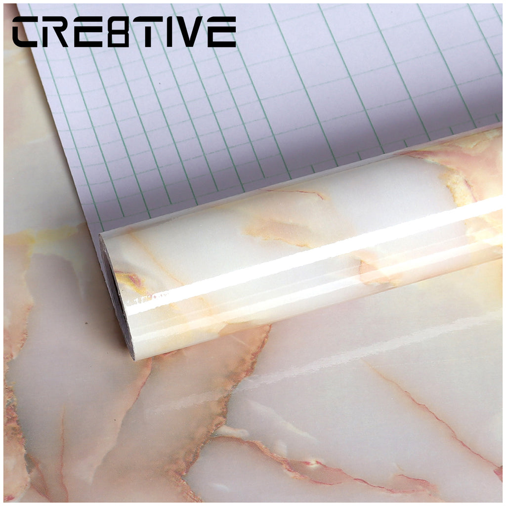 CRE8TIVE Light Yellow Marble Wall Sticker 60cm×3m