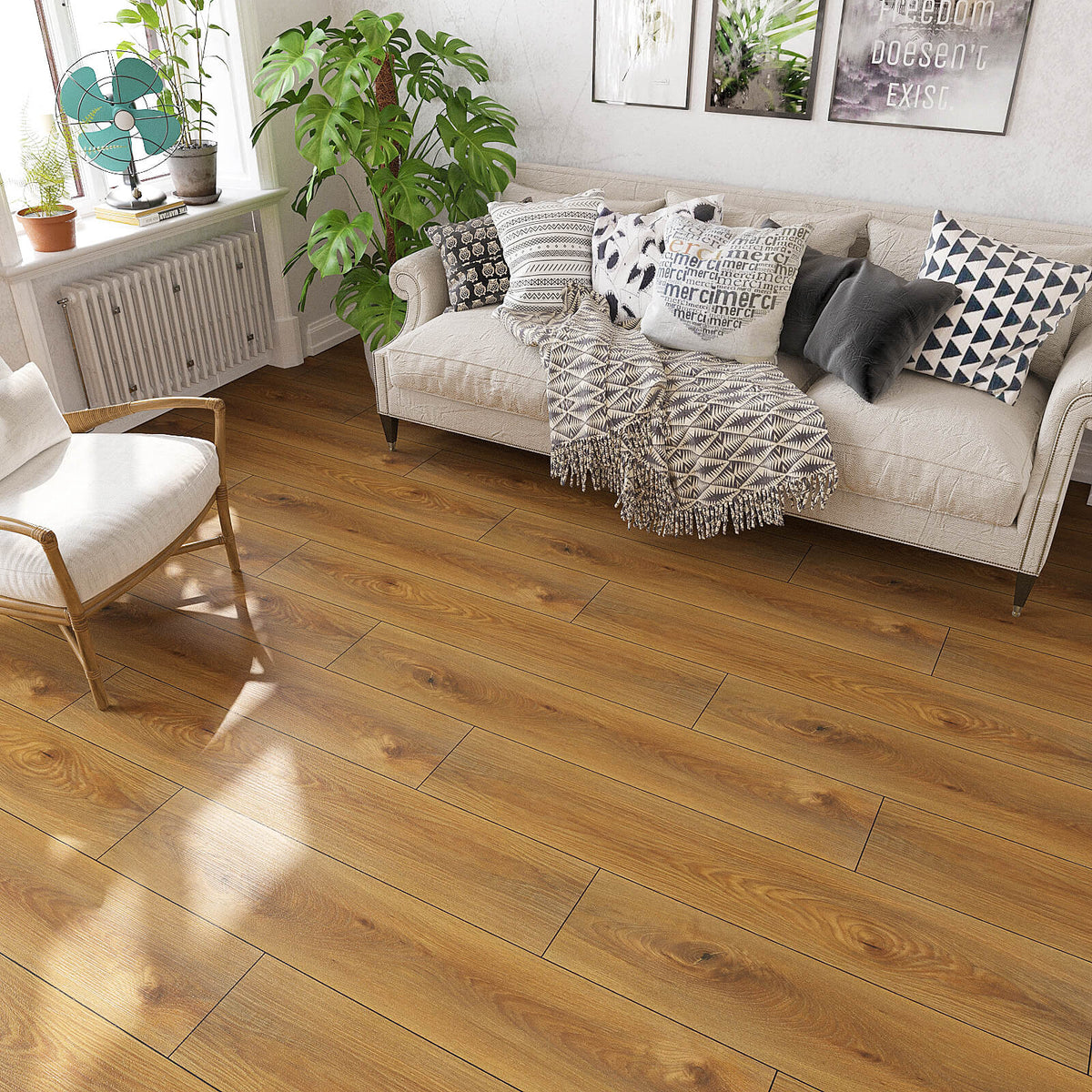 VEELIKE Natural Brown Wood Vinyl Plank Flooring 6''x36'' Veelike