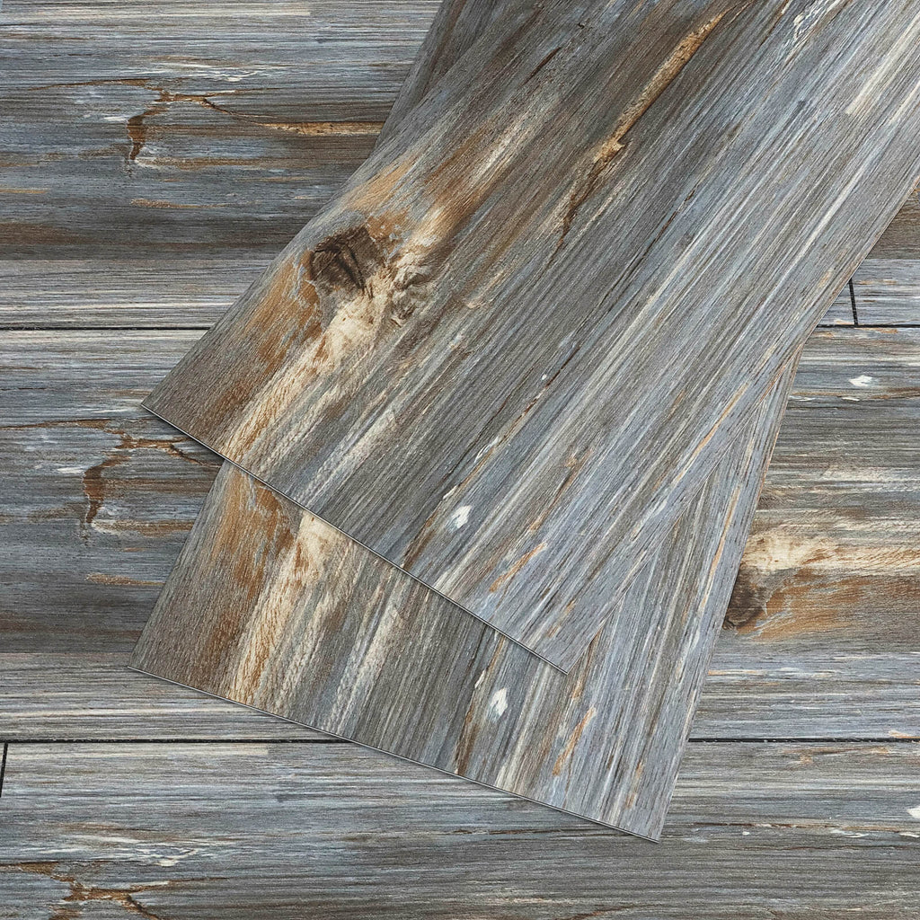VEELIKE Reclaimed Blue Wood Vinyl Plank Flooring 6''x36''