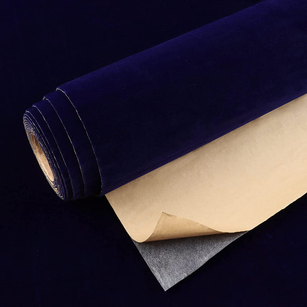 VEELIKE Self Adhesive Dark Blue Velvet Flock Contact Paper
