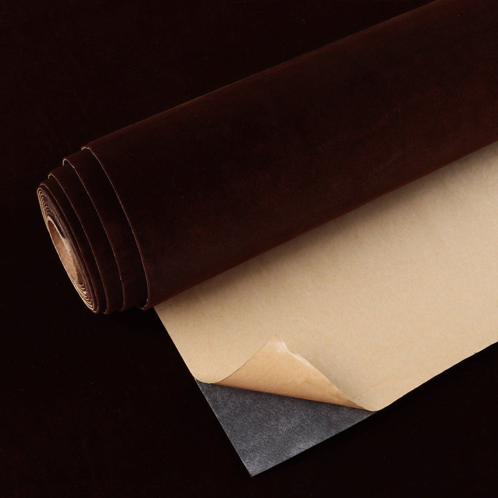 VEELIKE Self Adhesive Brown Velvet Flock Contact Paper