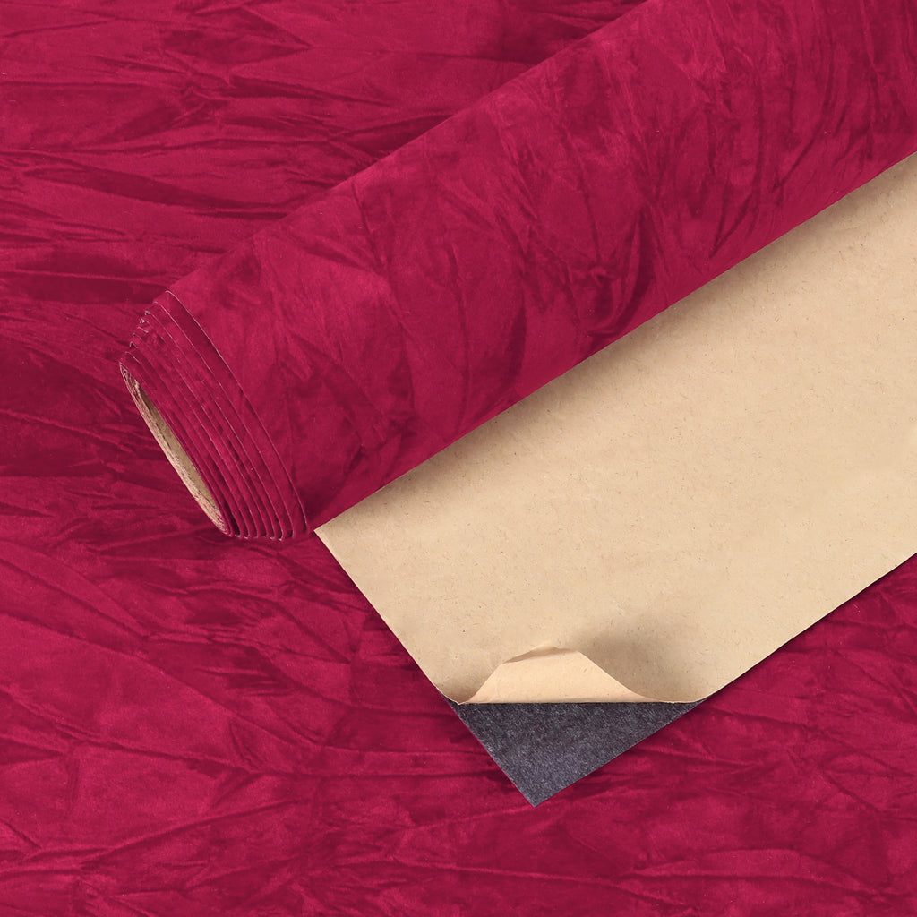 VEELIKE Soft Red Crushed Velvet Flocking Fabric