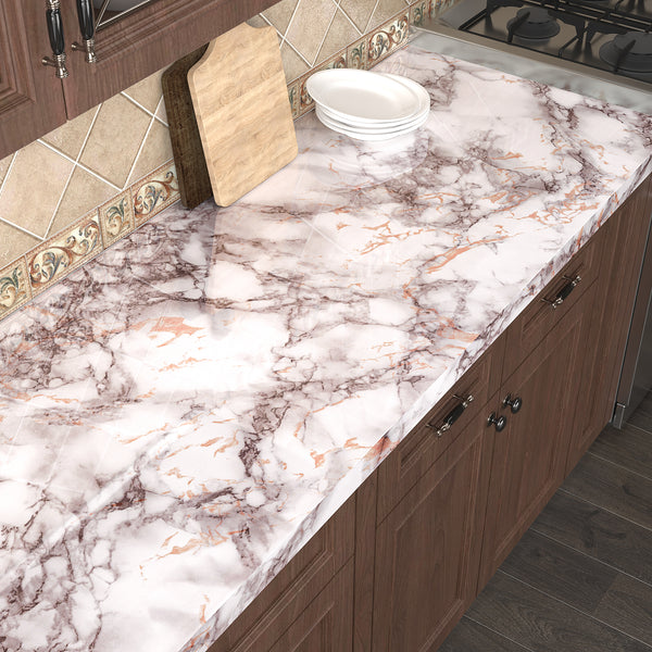 VEELIKE White Grey Marble Contact Paper