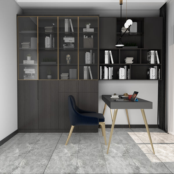 VEELIKE Dark Grey Marble Floor Tile Stickers 12''×12''