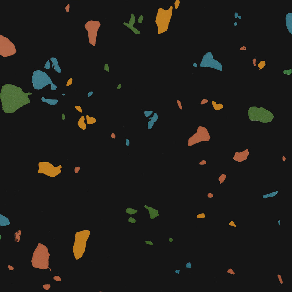 VEELIKE BlackTerrazzo Peel and Stick Floor Tile 12''×12''