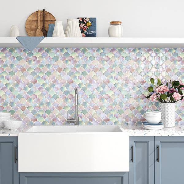 VEELIKE Fish Scale Backsplash Tile