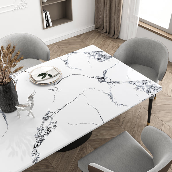 VEELIKE Glossy White Marble Contact Paper