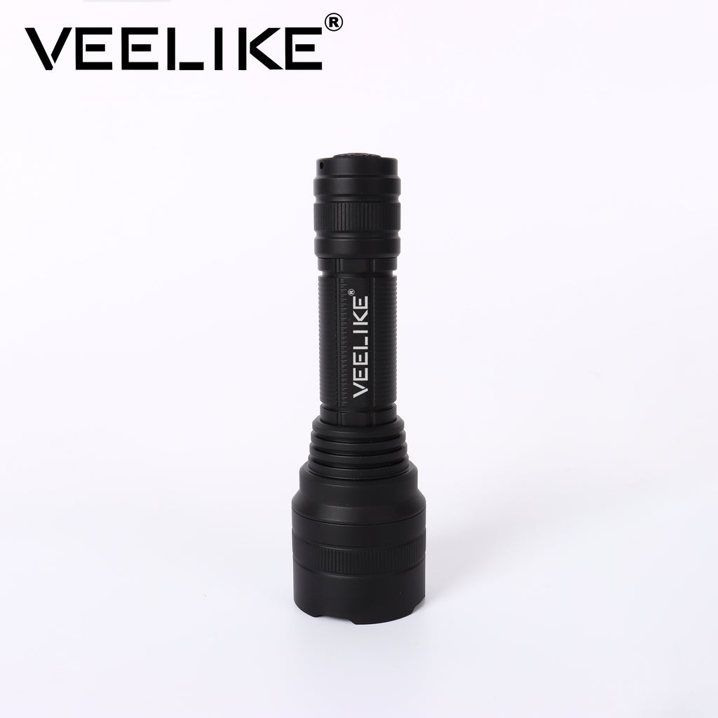 VEELIKE Black Rechargeable Flashlight