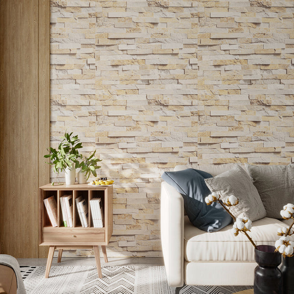 VEELIKE 3D Textured Brick Wallpaper