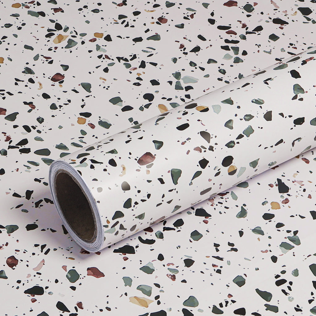 VEELIKE White Terrazzo Contact Paper