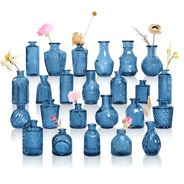 GarDream Blue Small Glass Bud Vases