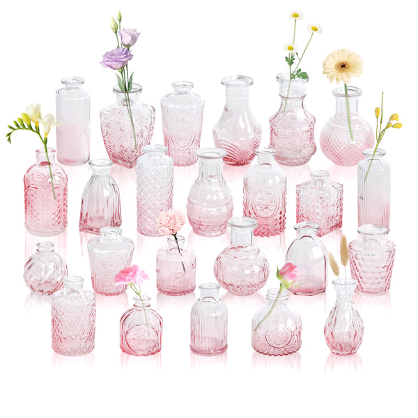 GarDream Pink Ombré Small Glass Bud Vases