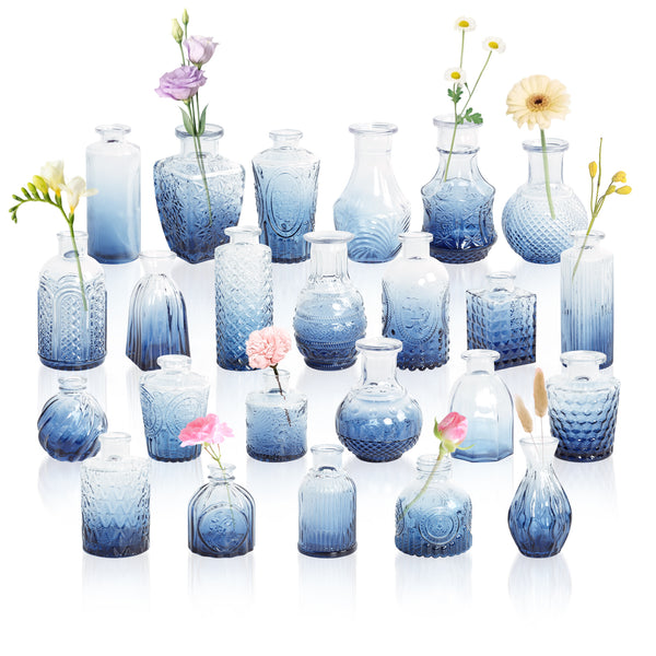 GarDream Gradient Coastal Blue Small Glass Bud Vases