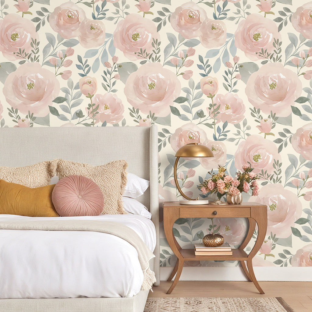 VEELIKE Soft Pastel Pink Peony Wallpaper – Veelike
