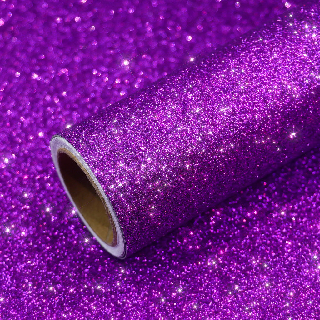 VEELIKE Purple Glitter Wallpaper