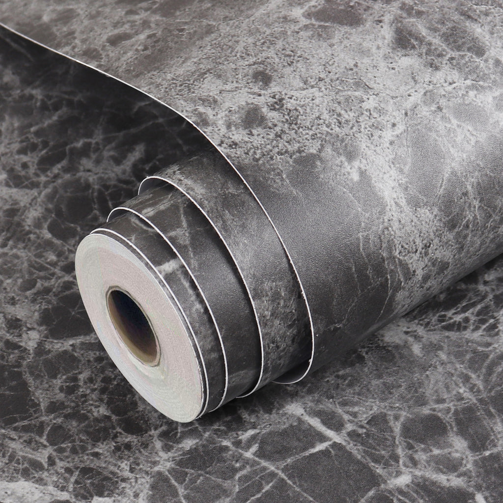 VEELIKE Matte Black Marble Contact Paper Extra Thick
