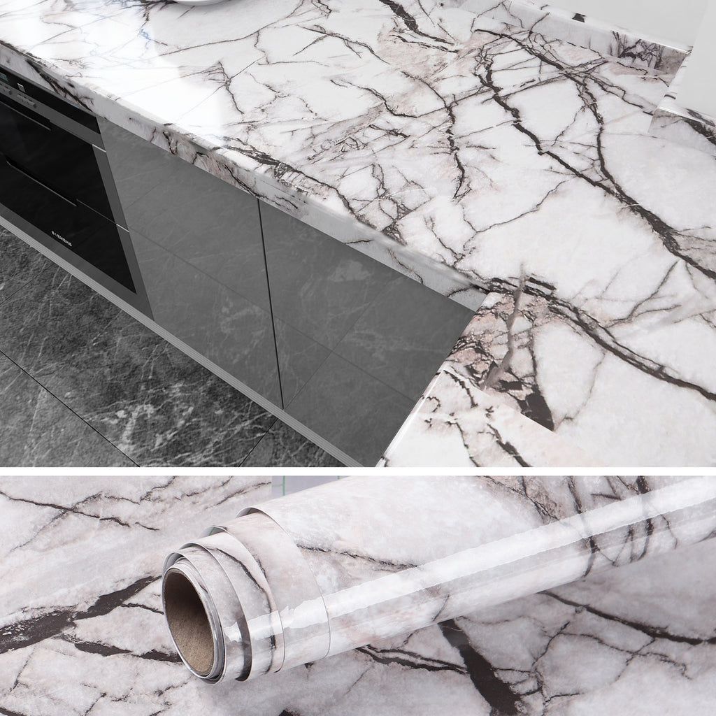 VEELIKE Cracked Marble Contact Paper