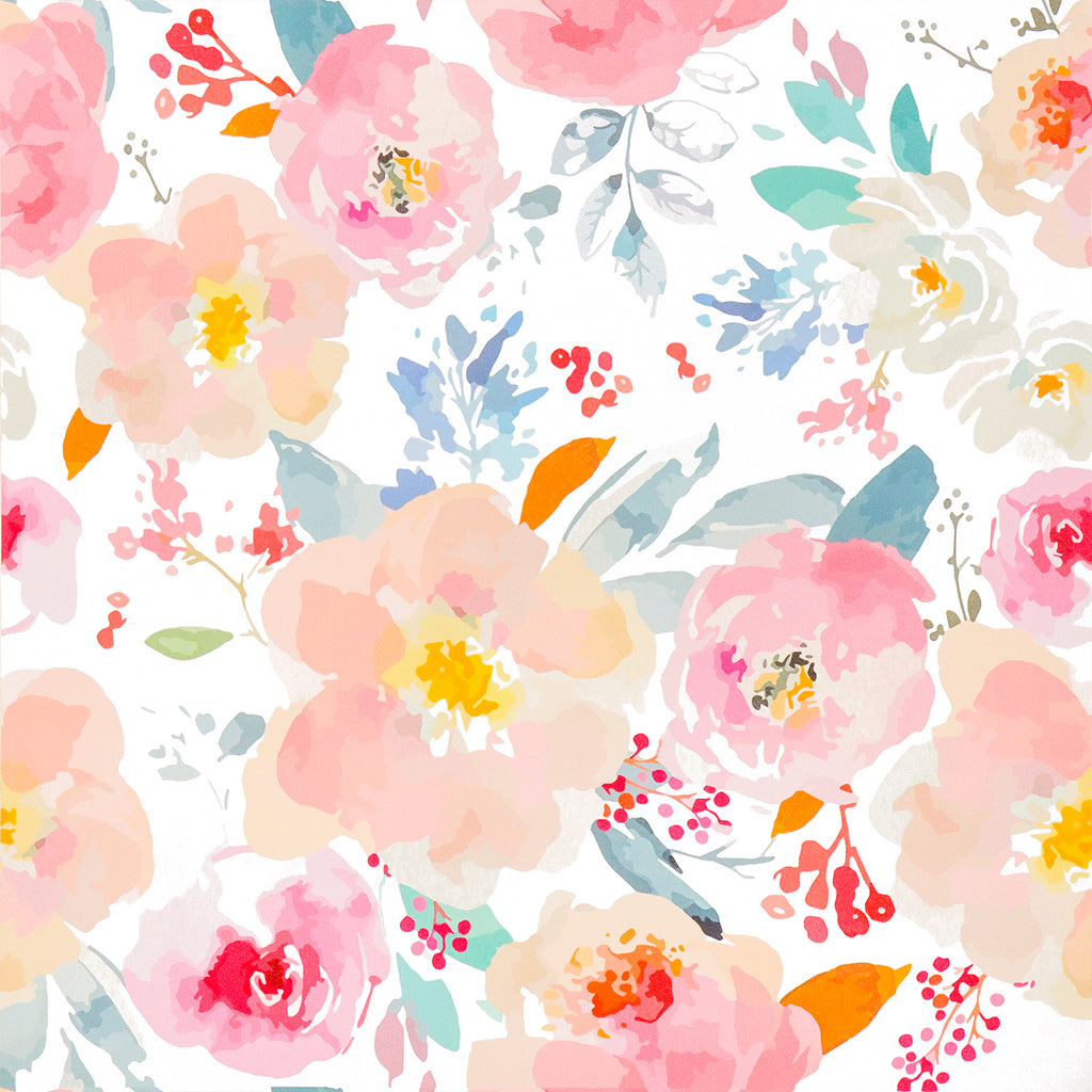 VEELIKE Watercolor Floral Wallpaper