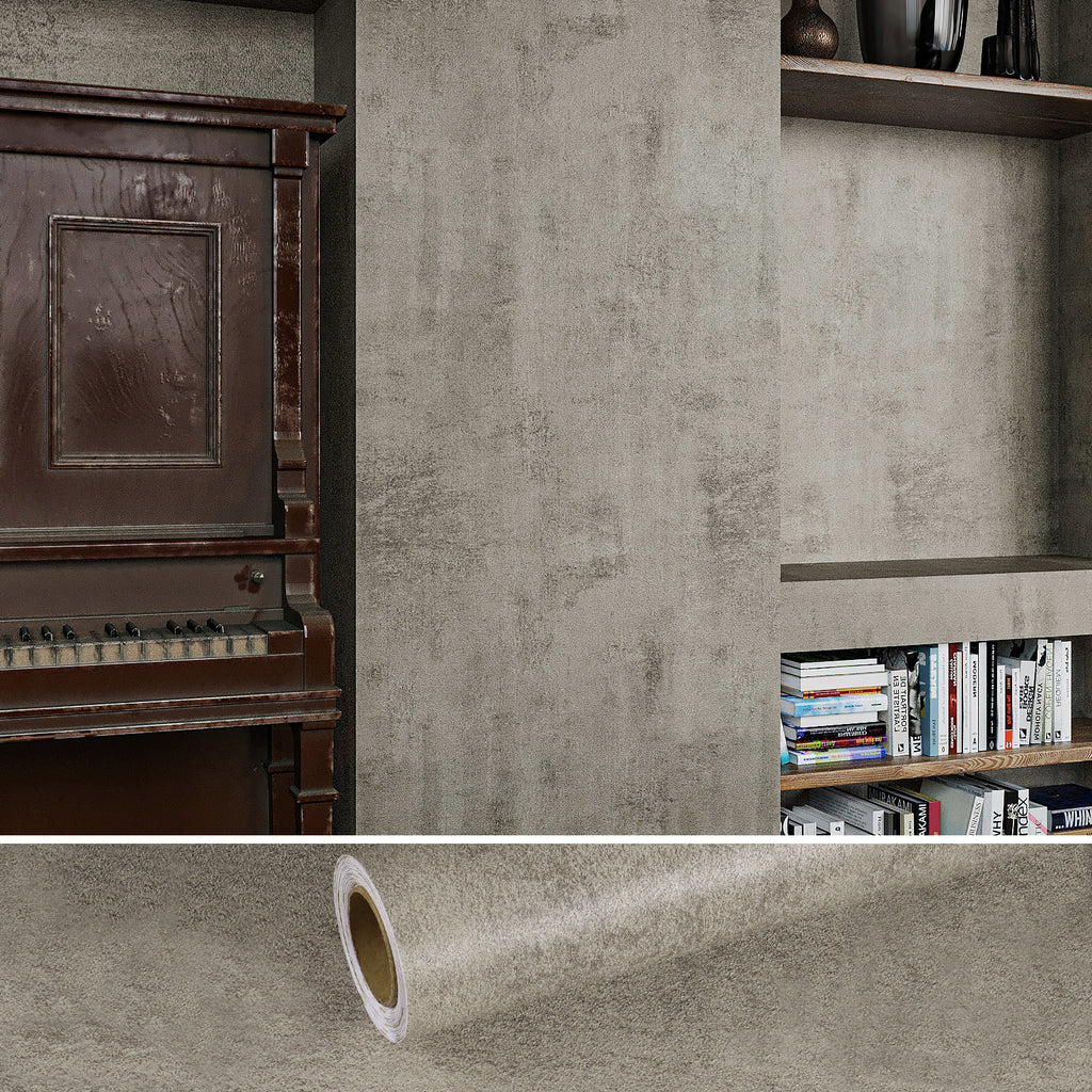 VEELIKE Taupe Concrete Wallpaper