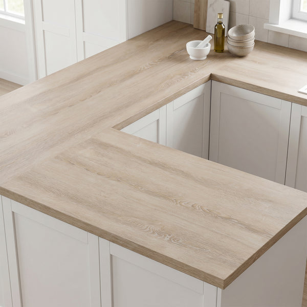 VEELIKE Bleached Beige Oak Wood Contact Paper