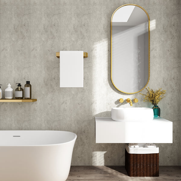 VEELIKE Light Grey Concrete Wallpaper