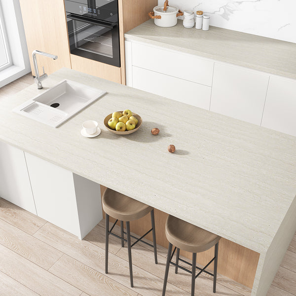 VEELIKE Off-White Travertine Contact Paper