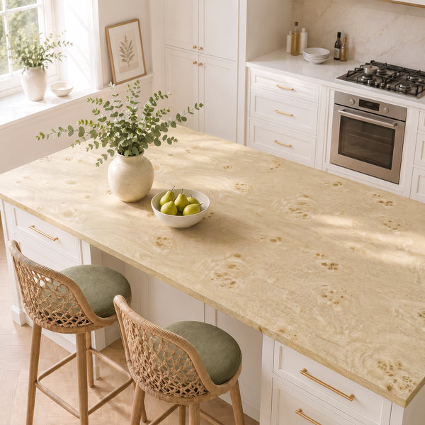 VEELIKE Cream Beige Burl Wood Contact Paper