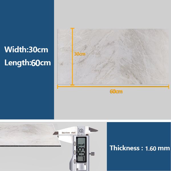 VEELIKE Grey Marble Floor Tile Stickers 12''×24''