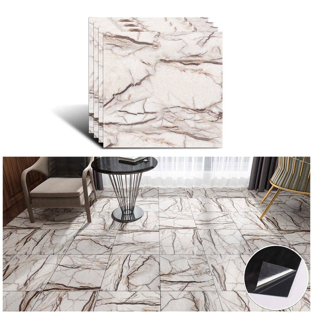 VEELIKE Grey Cracked Marble Floor Tile Stickers 12''×12''