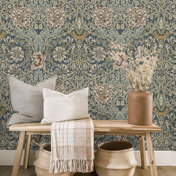 VEELIKE Vintage William Morris Honeysuckle Wallpaper