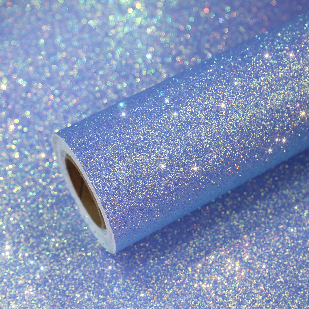 VEELIKE Periwinkle Blue Iridescent Glitter Wallpaper